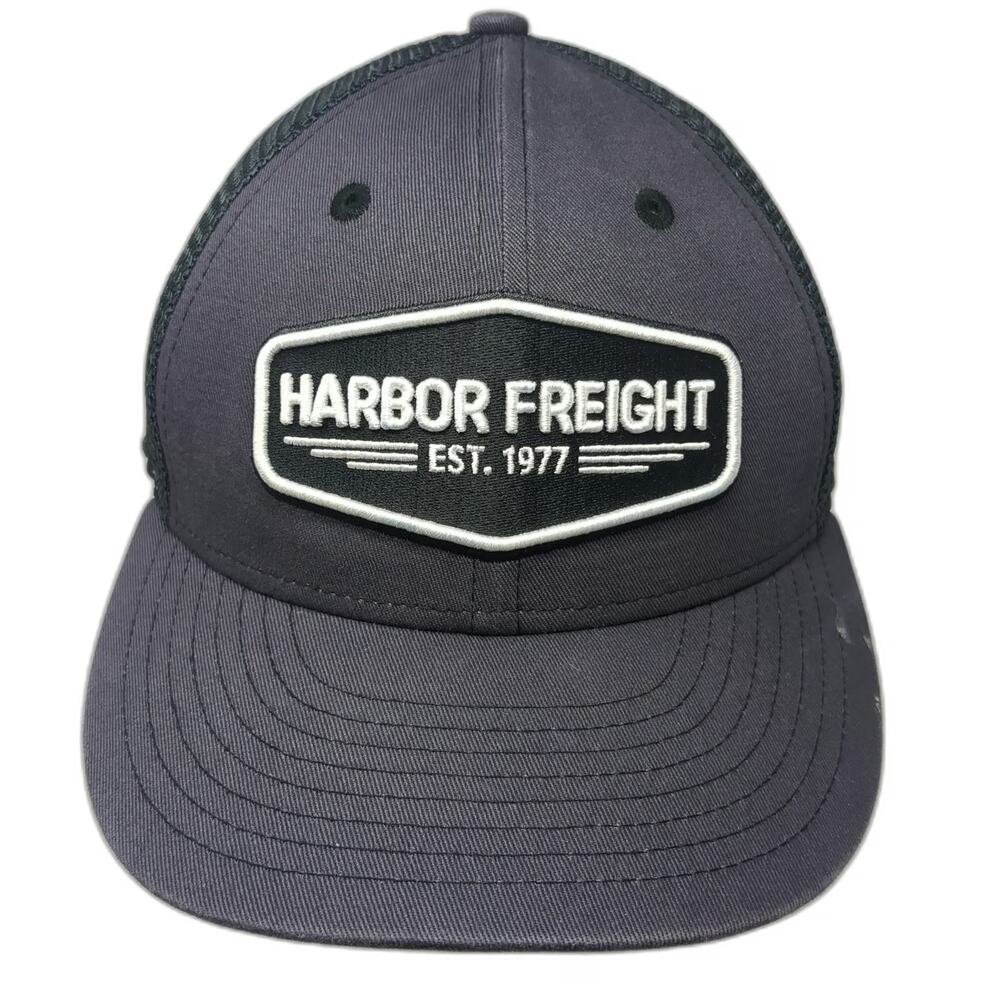 Harbor Freight Trucker Hat Gray One Size Mesh Snapback HFT Est 1977 Logo Patch